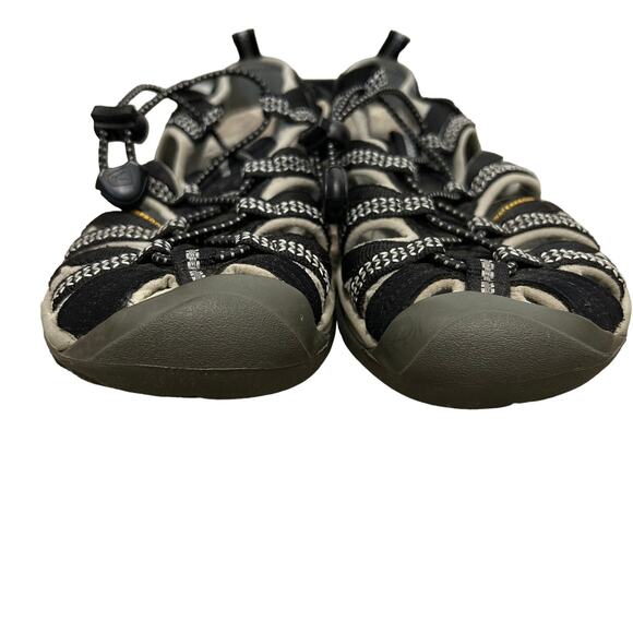 KEEN Whisper Waterproof Sandals Women's Sz 6 Black Neutral Gray Elastic Cord - Picture 3 of 9